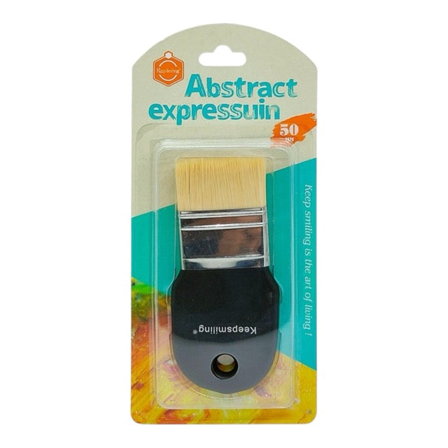Keep Smiling Abstract Expression Short Handle Flat Paint Brush (25mm, 50mm, 75mm)