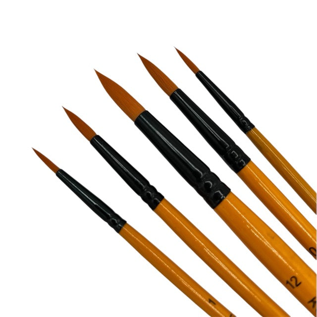 Keep Smiling 10-Piece Round Pointed Artist Brush Set - 6095R
