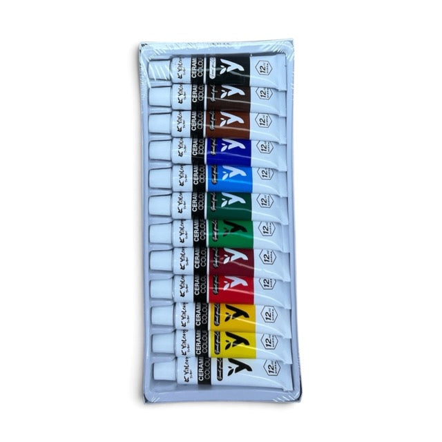Ceramic Paint Color Set (12 Pack – 12ml Tubes)