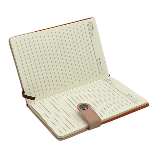1 Dual-Tone Leatherette Notebook with Snap Button Strap - Nx25-156