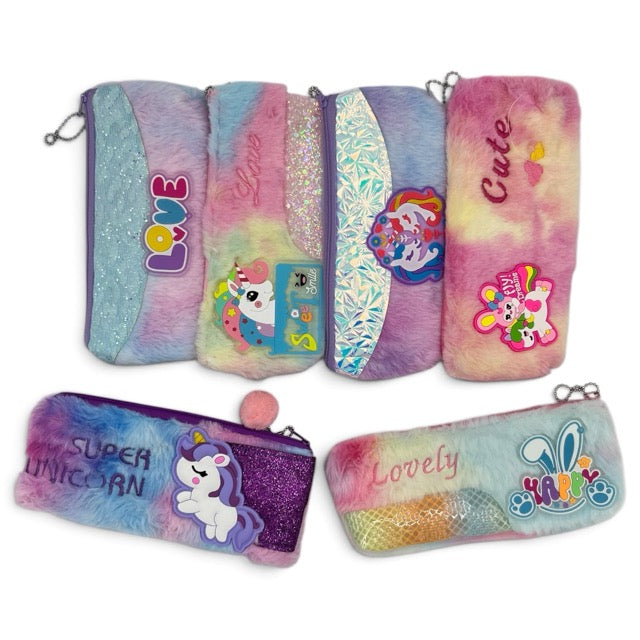 Plush Faux Fur Pencil Pouch - 1