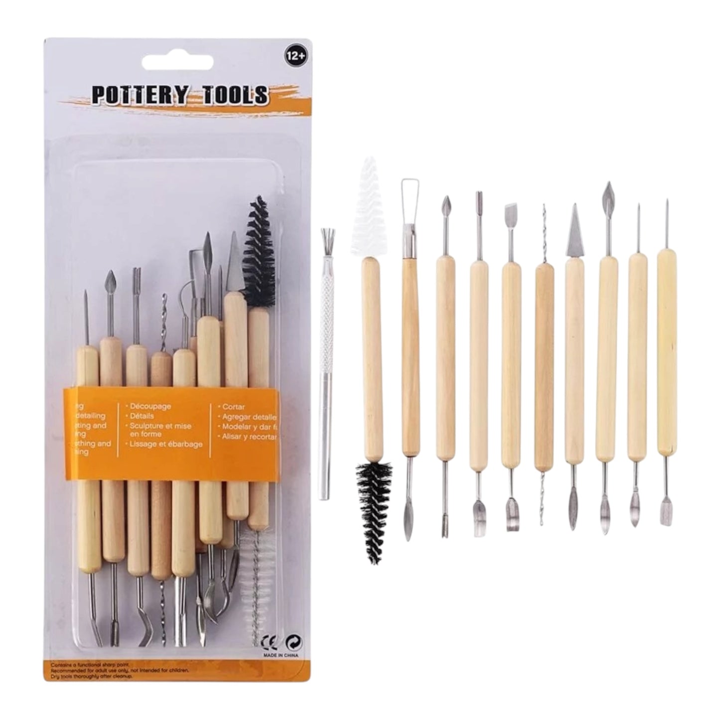 13 Pcs Clay & Pottery Sculpting Tool Set - E0088