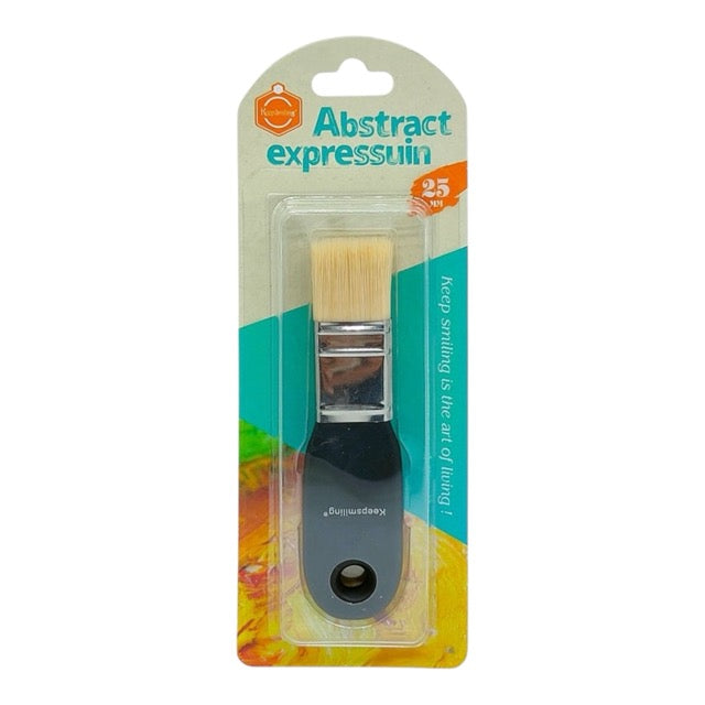 Keep Smiling Abstract Expression Short Handle Flat Paint Brush (25mm, 50mm, 75mm)