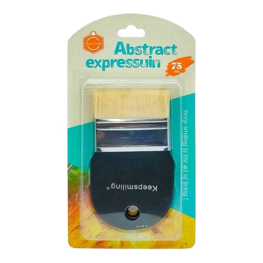 Keep Smiling Abstract Expression Short Handle Flat Paint Brush (25mm, 50mm, 75mm)