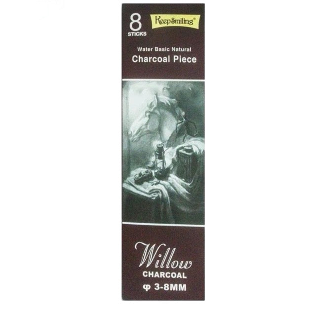 Keep Smiling 8 Pcs Natural Willow Charcoal Sticks (3-8mm) - 0186