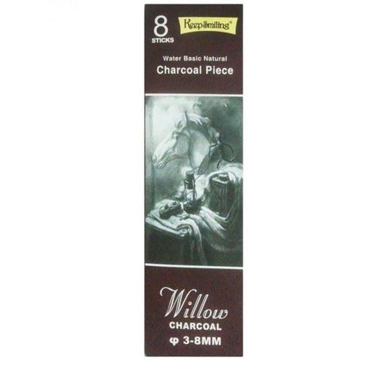 Keep Smiling 8 Pcs Natural Willow Charcoal Sticks (3-8mm) - 0186