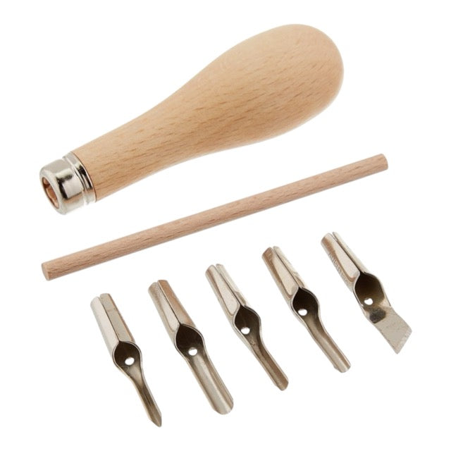 5 Pcs Linoleum & Woodcut Cutter Knife Set -
