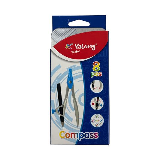 8-Piece Precision Metal Compass Math Ruler Suit  - 19019