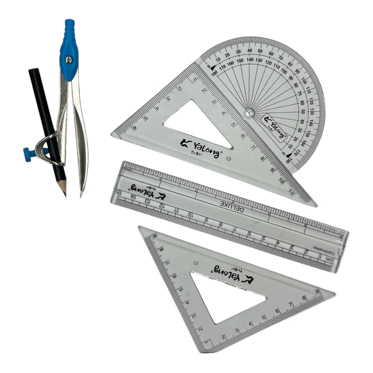 8-Piece Precision Metal Compass Math Ruler Suit  - 19019