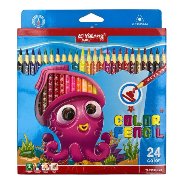 Pirate Octopus Triangular Colored Pencils Set (24-Pack)