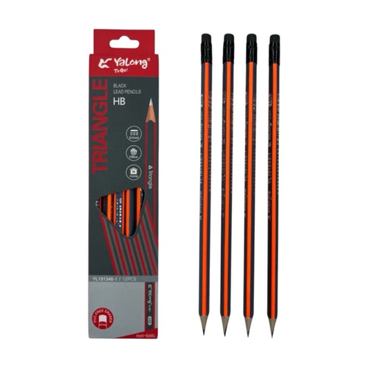 Triangle Black Lead HB Pencils Set (12-Piece Pack)