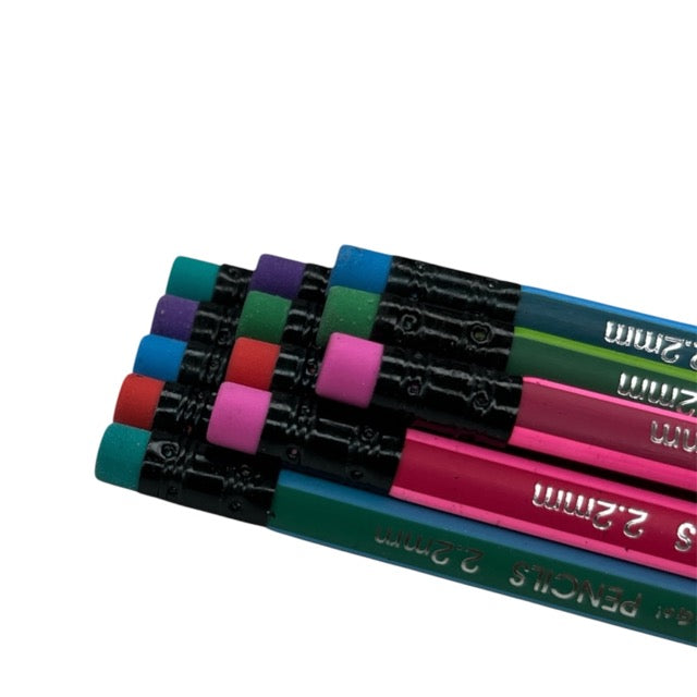 Triangle Metallic Neon HB Lead Pencils Set (12-Piece Pack)