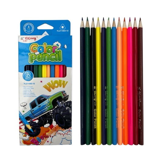 Monster Truck Triangular Colored Pencils Set (12-Pack) 211003