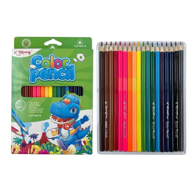 Dinosaur Triangular Colored Pencils Set (18-Pack) 211003