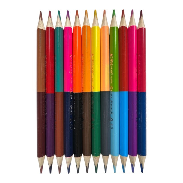 Dinosaur Party Jumbo Duo Colored Pencils Set (24 Colors / 12-Piece Pack) 221025