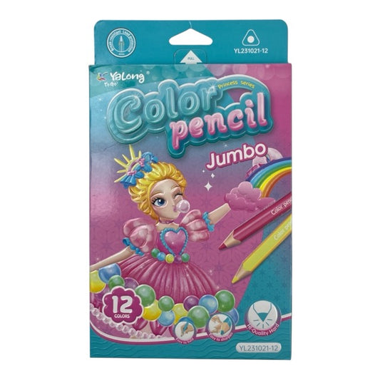 Jumbo Princess Series Triangular Colored Pencils Set (12-Pack) 231021