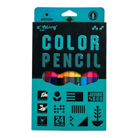 Jumbo Duo Triangular Colored Pencils Set (24 Colors / 12-Piece Pack) 231040