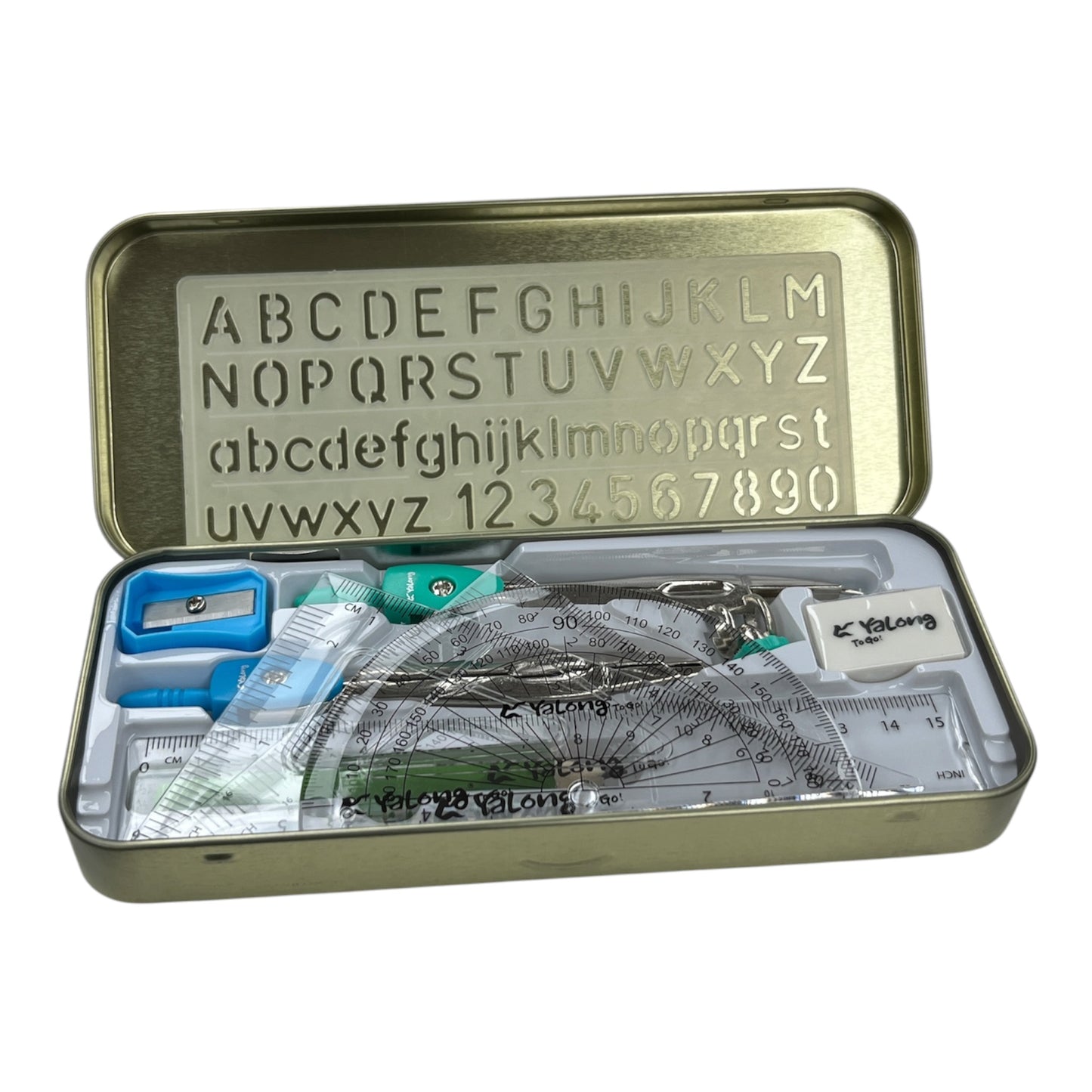 10-Piece Ruler Suit &amp; Compass Geometry Box Set - YL231906
