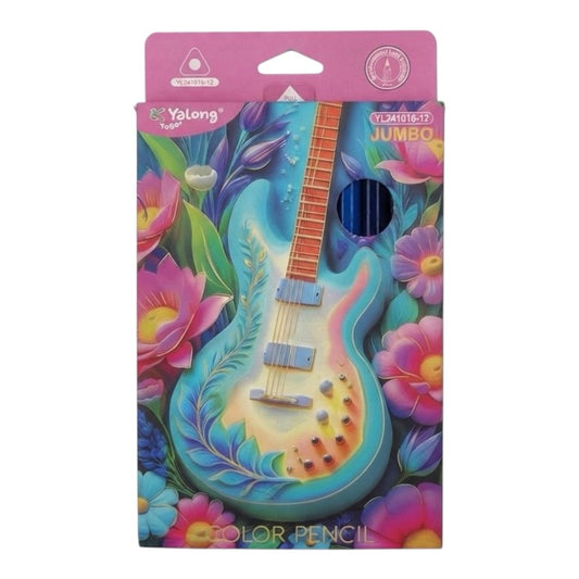 Jumbo Triangular Colored Pencils Set - Guitar (12-Pack) 241016