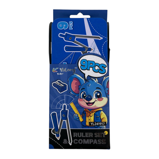 9-Piece Ruler &amp; Compass Geometry Box Set - YL241917