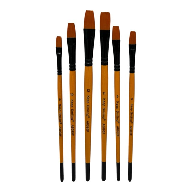 Keep Smiling 10-Piece Flat Shader Artist Brush Set - 6095F