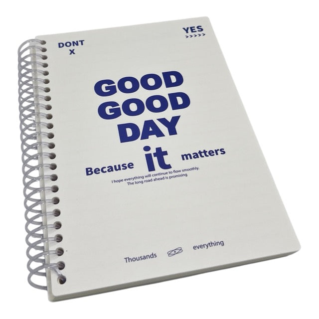 Minimalist Typography Spiral Notebook | Single Piece