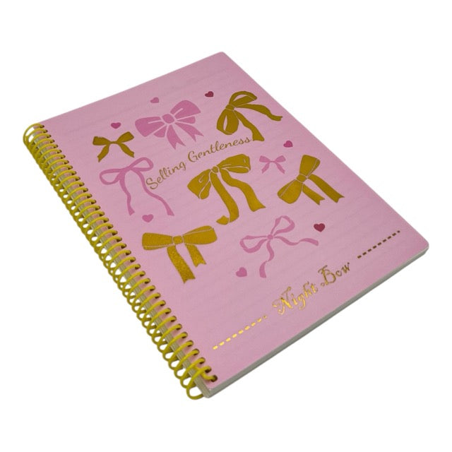 Coquette Ribbon Bow Spiral Notebook | Pastel Aesthetic Journal Single Piece | B5-3001-3