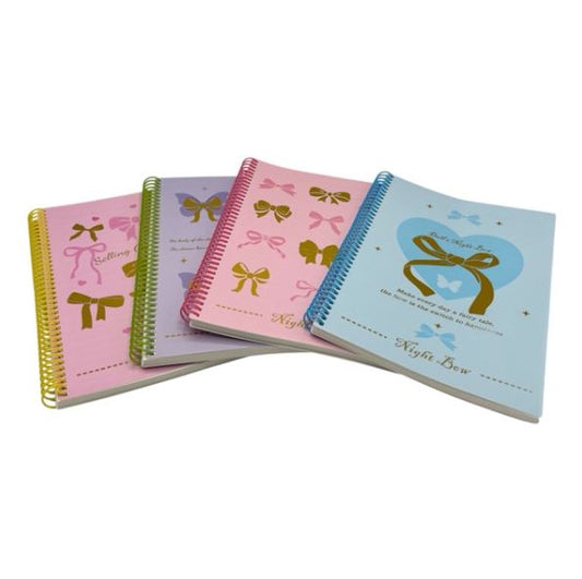 Coquette Ribbon Bow Spiral Notebook | Pastel Aesthetic Journal Single Piece | B5-3001-3