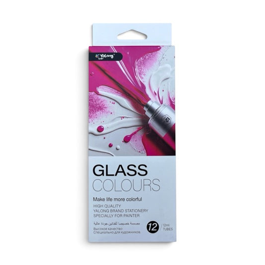Glass Paint Colors Set (12 Pack – 12ml Tubes)