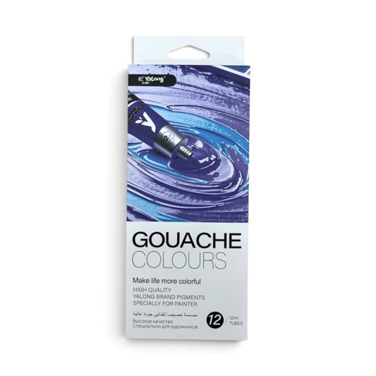 Gouache Paint Colors Set (12 Pack – 12ml Tubes)