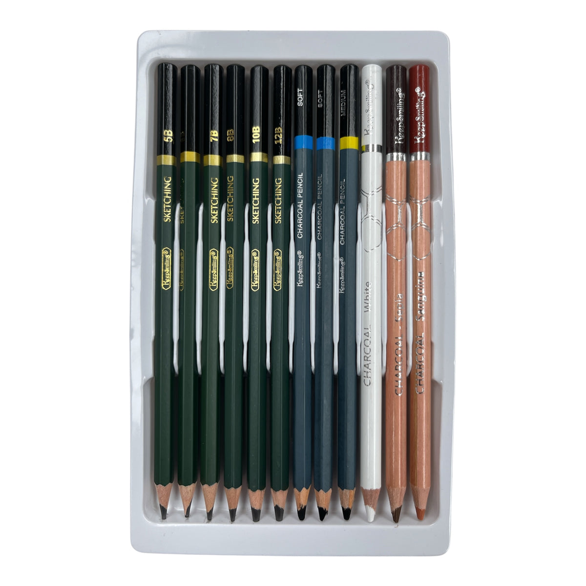 Keep Smiling 24-Piece Professional Sketching Pencil Set - TB1024
