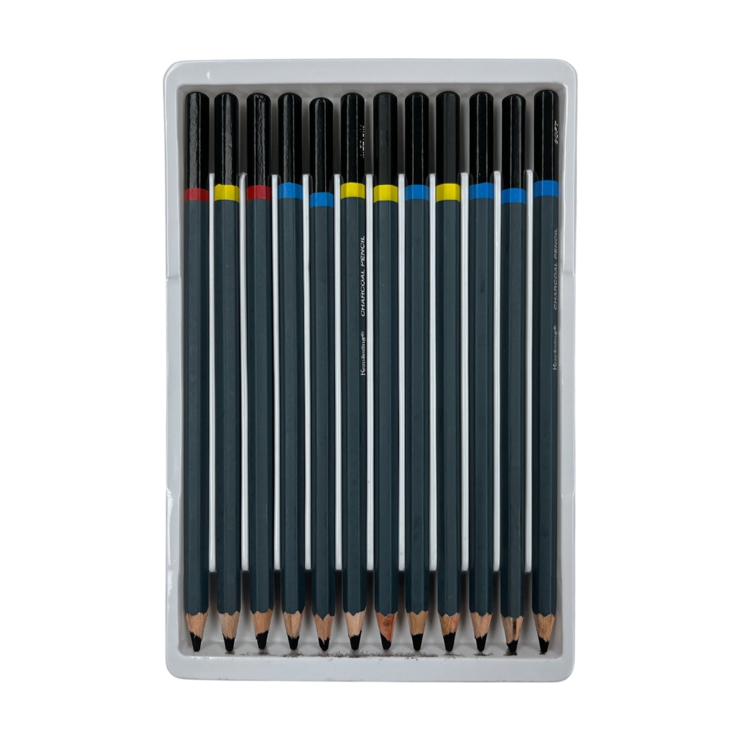 Keep Smiling 12-Piece Charcoal Pencil Set - 1060