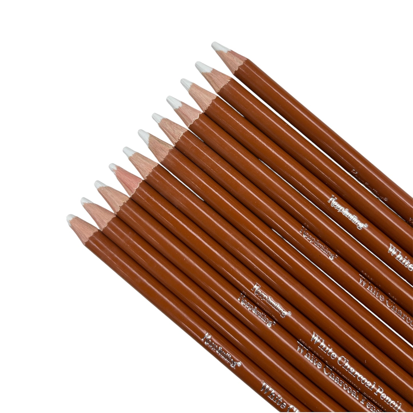 Keep Smiling White Charcoal Pencil Pastel Set (12 Pieces) - 1070W
