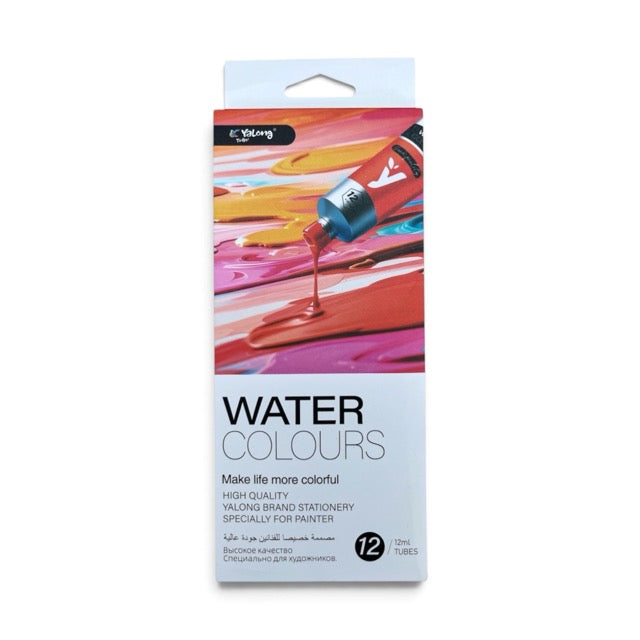 Water Paint Colors Set (12 Pack – 12ml Tubes)