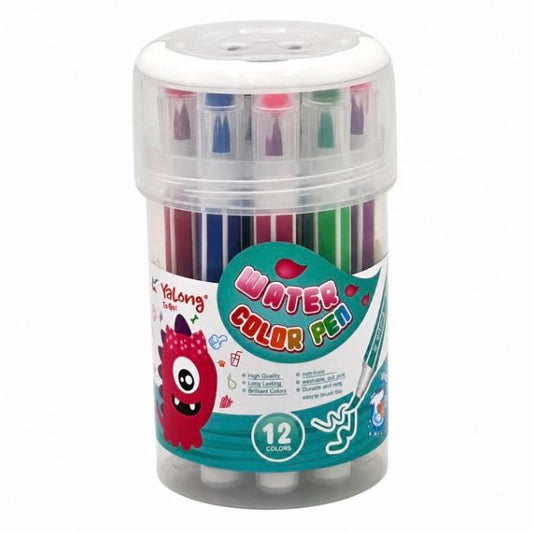 YaLong 12-Color Washable Water Color Pen Set - YL 201805-12